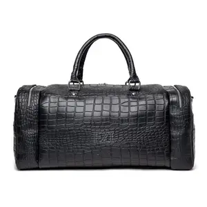 Crocodile Embosed Leather Bag