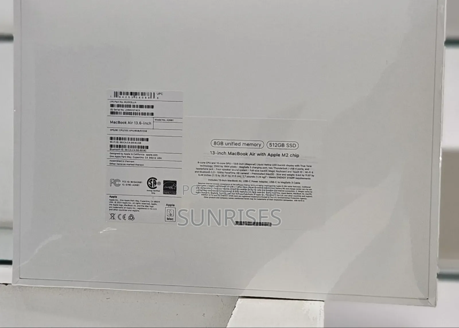 New Laptop Apple MacBook Air 2022 M2 8GB Apple M2 SSD 512GB