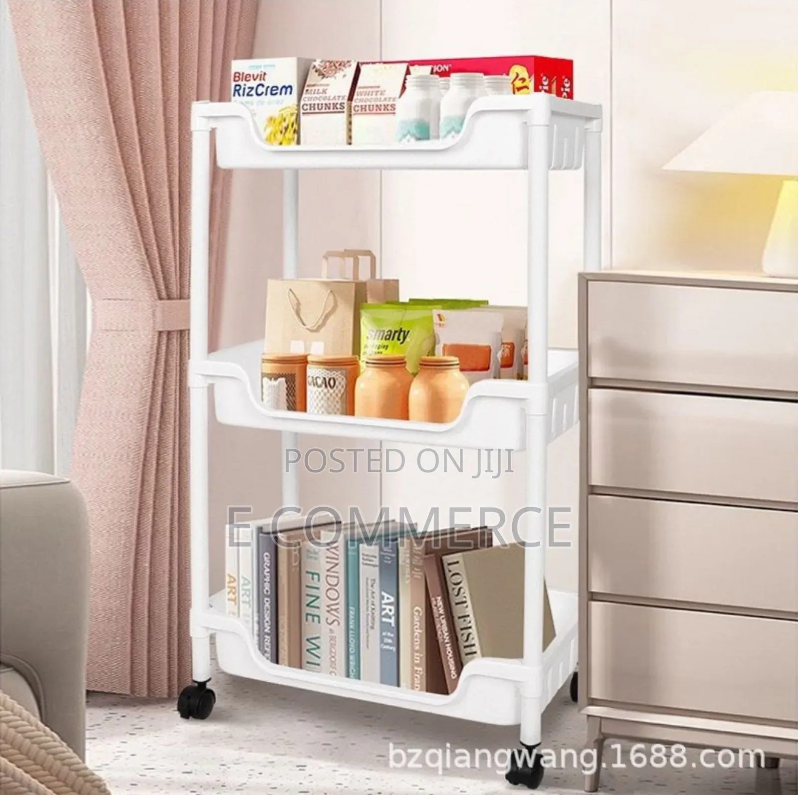 4 Tier Rolling Utility Cart Storage Shelf
