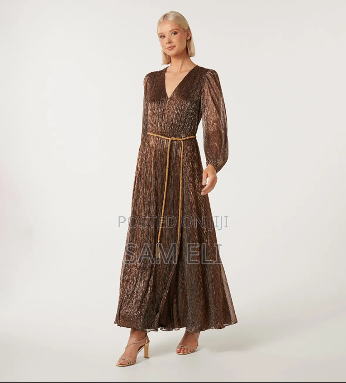 Bronze Maxi Dinner Dress