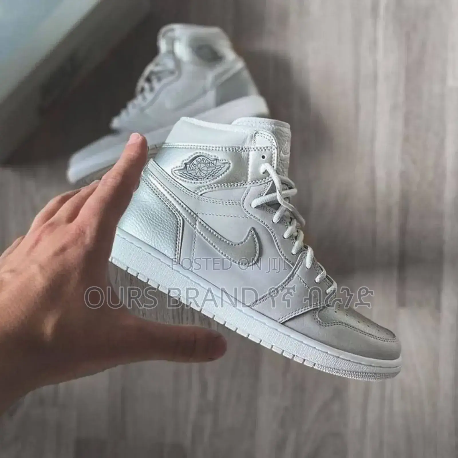 Nike Air Jordan 1 Retro OG Tokyo Silver White Mid Boots Sho