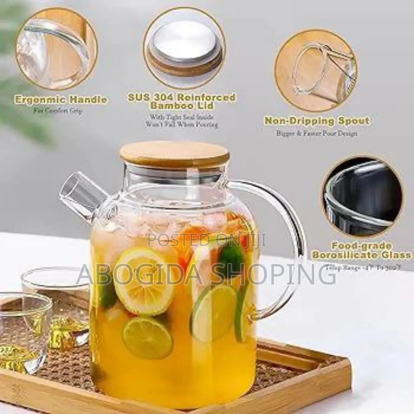 1.8 Litter Heat Resistance Glass Tea Pot