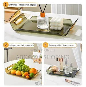Photo - 3 Sets Serving Tray With Golden Handle