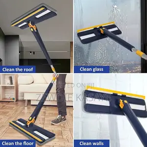 360° Rotatable Adjustable Flat Mop- መወልወያ