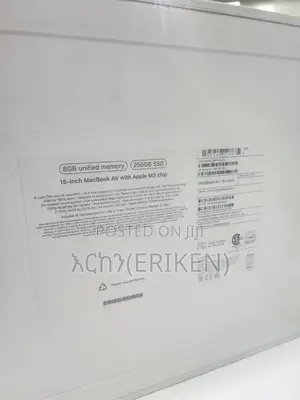 New Laptop Apple MacBook Air 2024 M3 15-Inch 8GB Apple M3 SSD 256GB