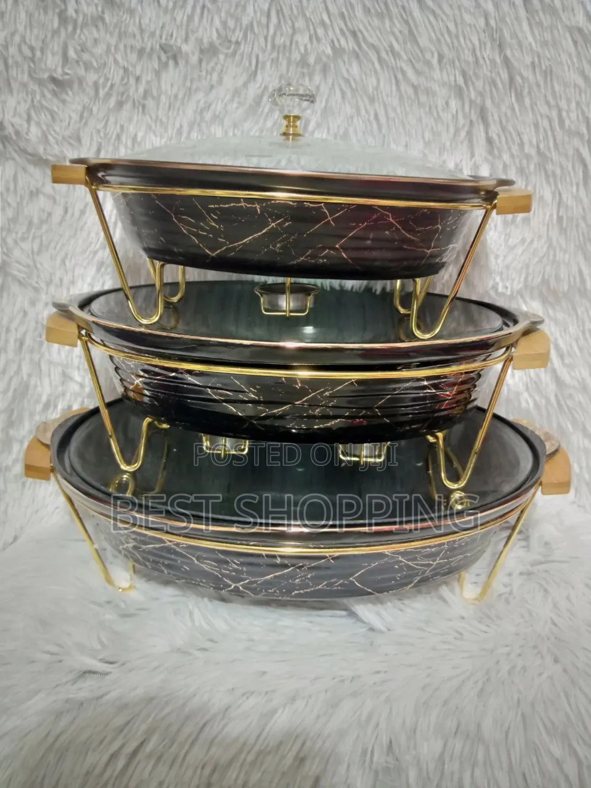 Chaving Dish Ceramic Food Warmer የምግብ ማሞቂያ እና ማቅረቢያ