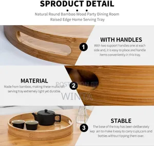 3 PCS Set Original Bamboo Tray