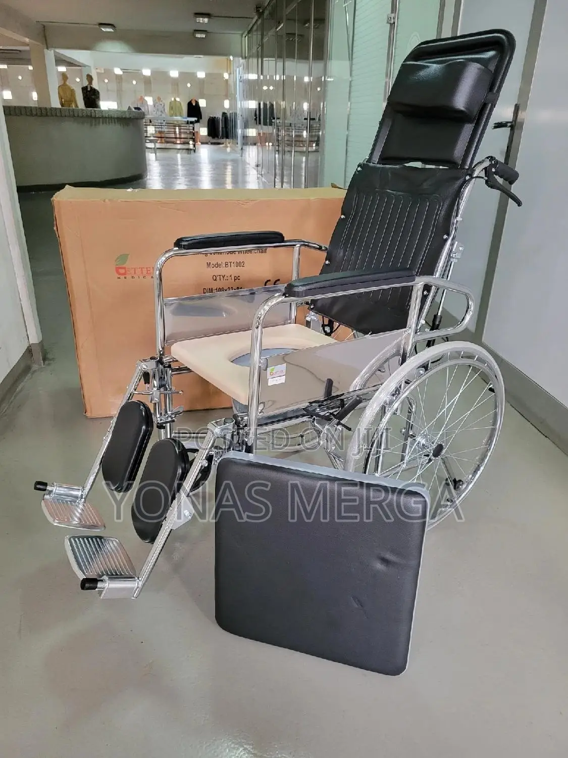 RECLINING WHEELCHAIR FOR ADULTS]-full Back Curved Headrest