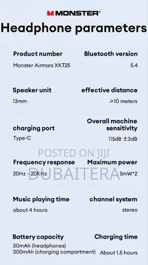 Original Monster Zero Latancy HD Audio Bluetooth Headset