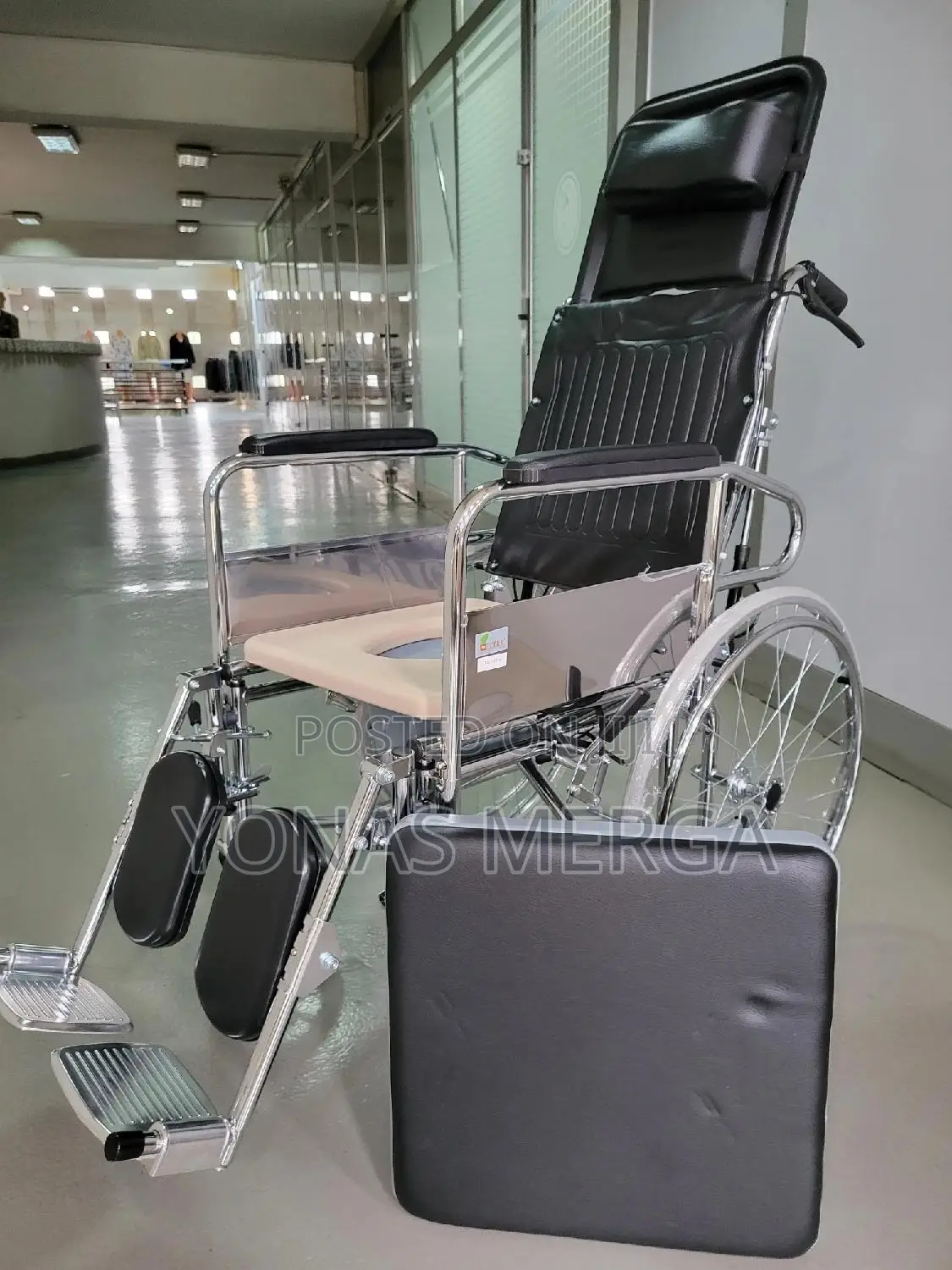 Entros 3-in-1 Wheelchair | Chrome Finish Foldable Wheelchair