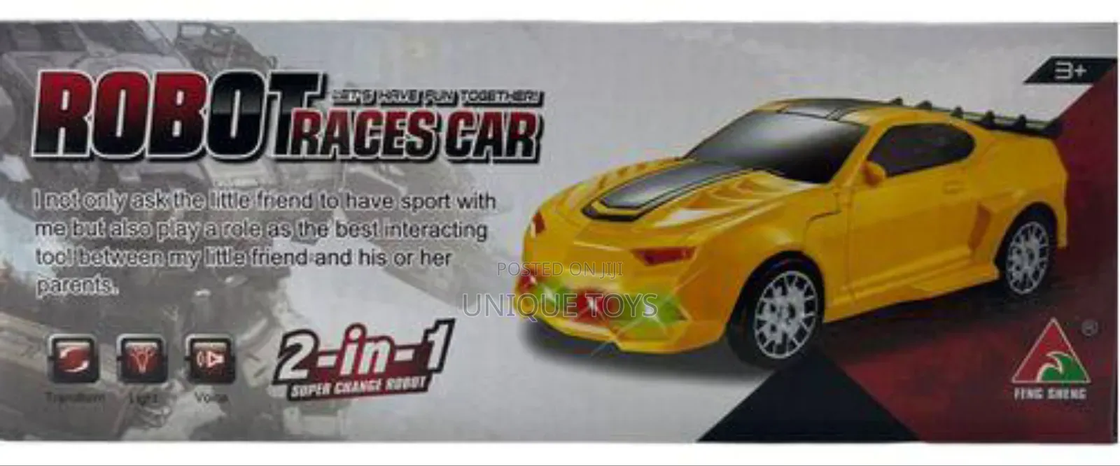 2-in-1transforming Robot Races Car: Transform, Light Sound