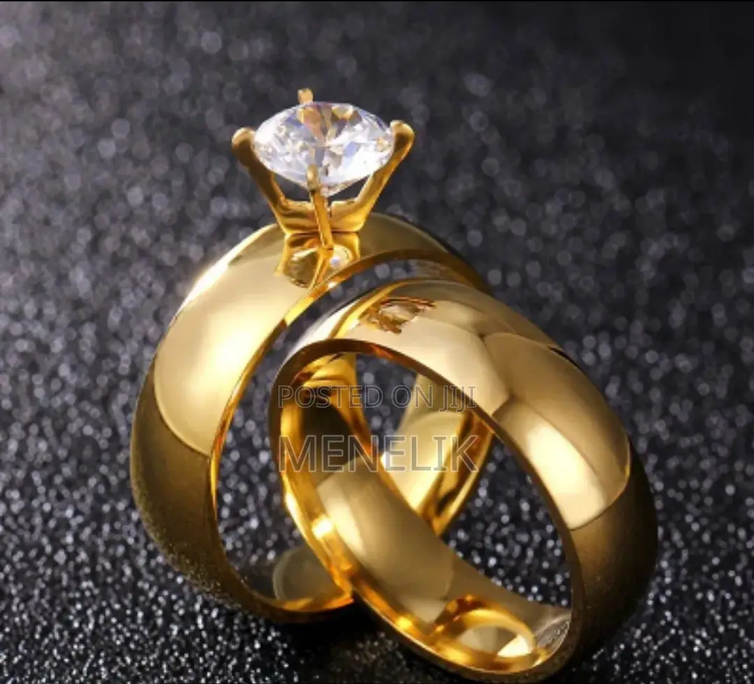 Gold Plated Promise Engagement 2 PCS Ring