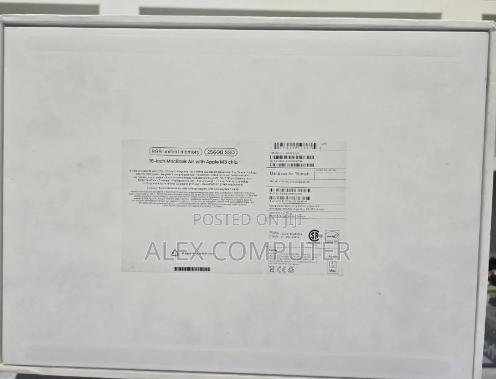 New Laptop Apple MacBook Air 2024 M3 15-Inch 8GB Apple M3 SSD 256GB