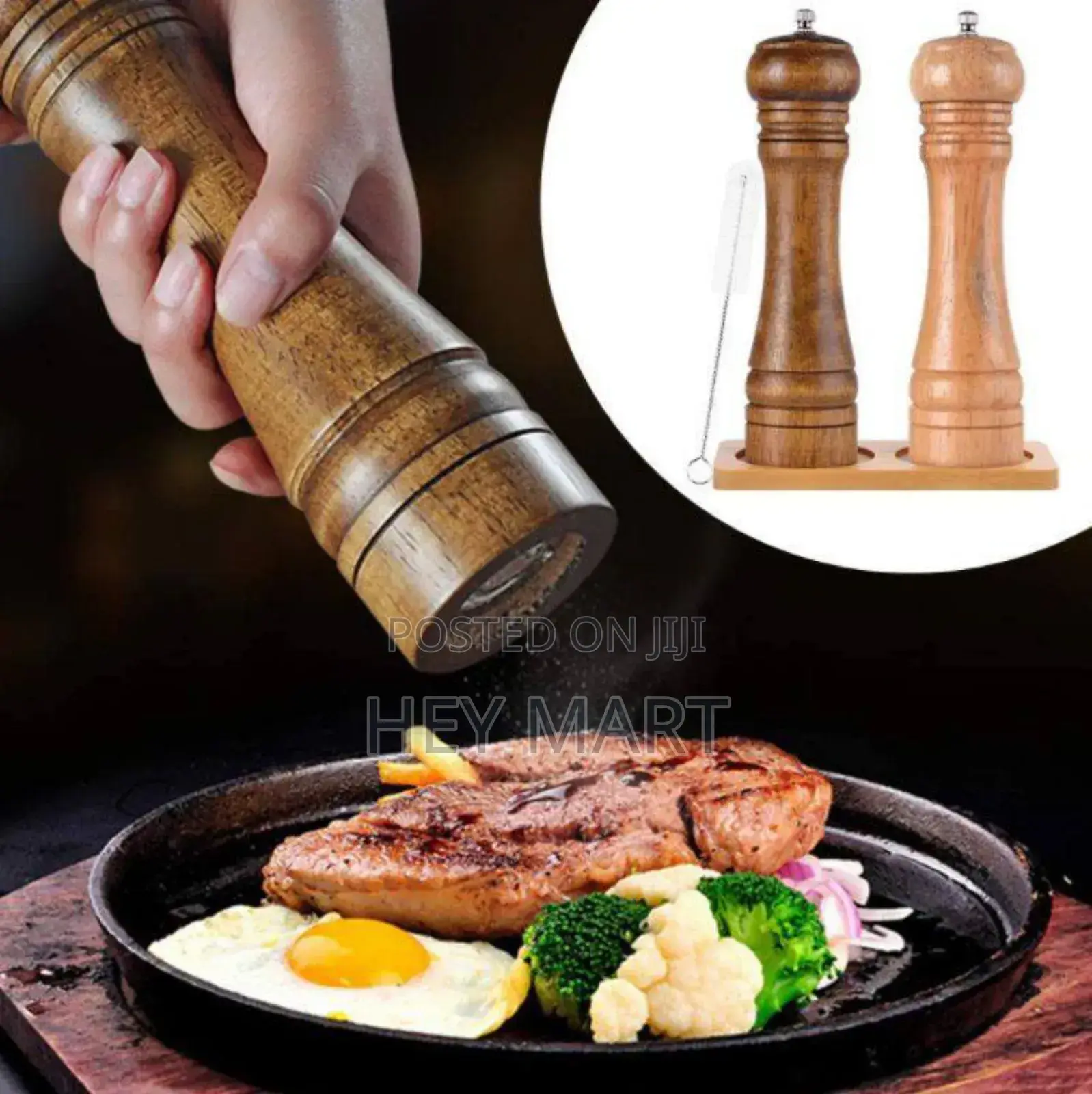 Wooden Peper Grinder Spice Container