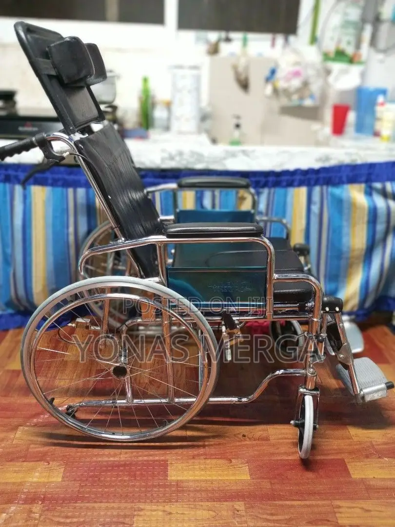 Reclining Commode Wheelchair,Wheelchairs: =Silver MHL 1006