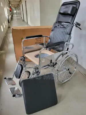 Commode 2-in-1 Wheelchair/Lying Down Position Wheelchair