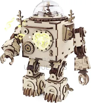 Rokr 3D Wooden Music Box DIY Mechanical Craft Robot, 221 PCS