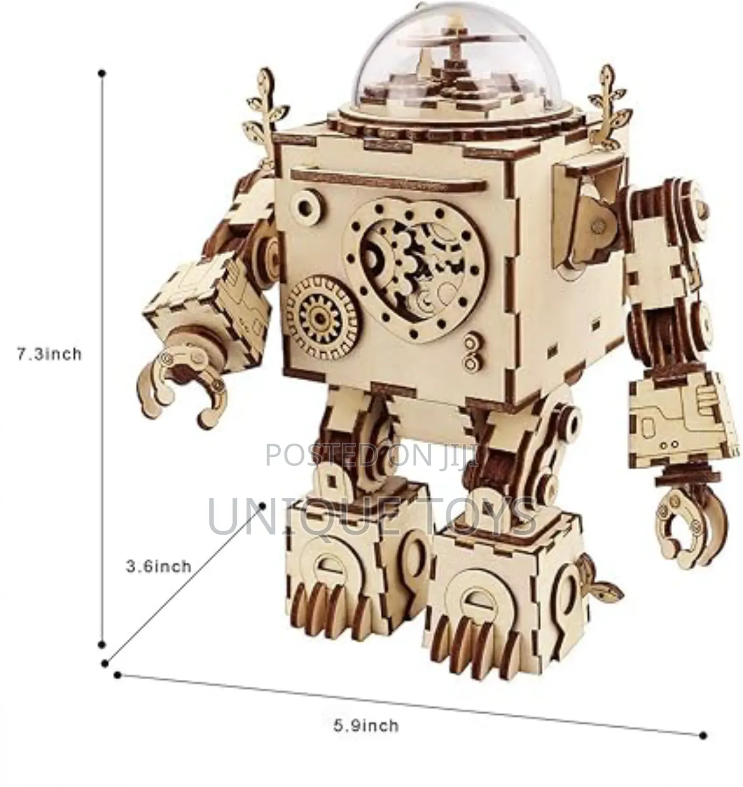 Rokr 3D Wooden Music Box DIY Mechanical Craft Robot, 221 PCS