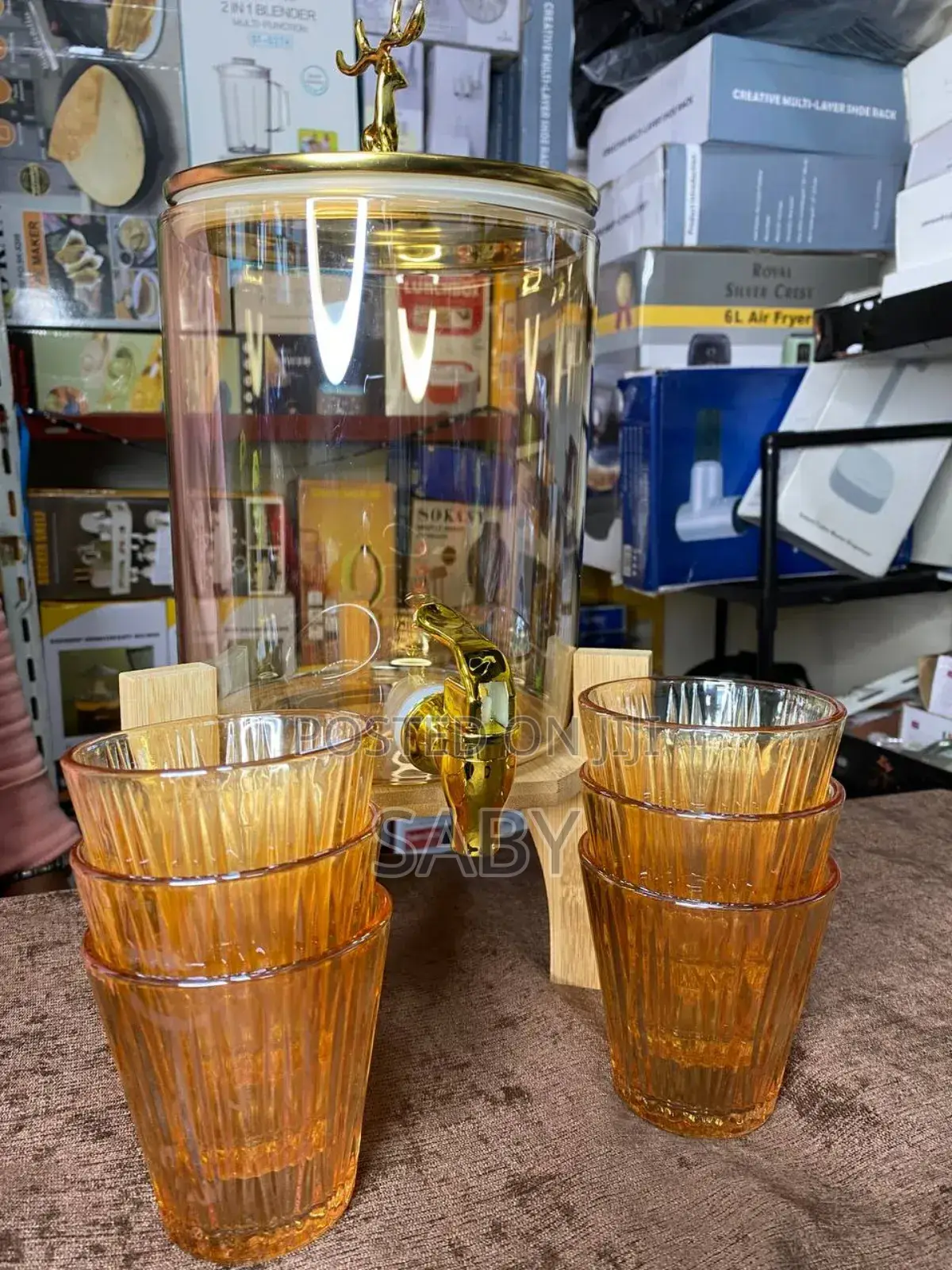 3.6L Glass Dispenser Jar With Bamboo Stand