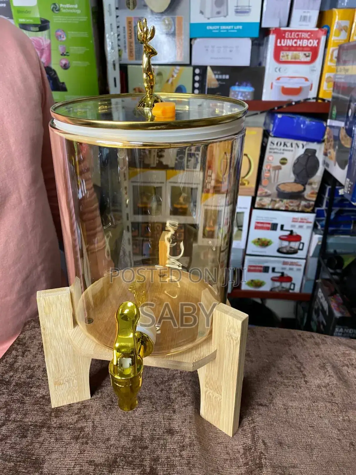 3.6L Glass Dispenser Jar With Bamboo Stand