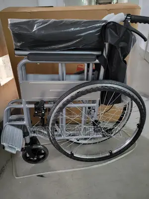 Photo - Wheelchair W/Handbrake Seat Belt Portable Folding Wheelchair