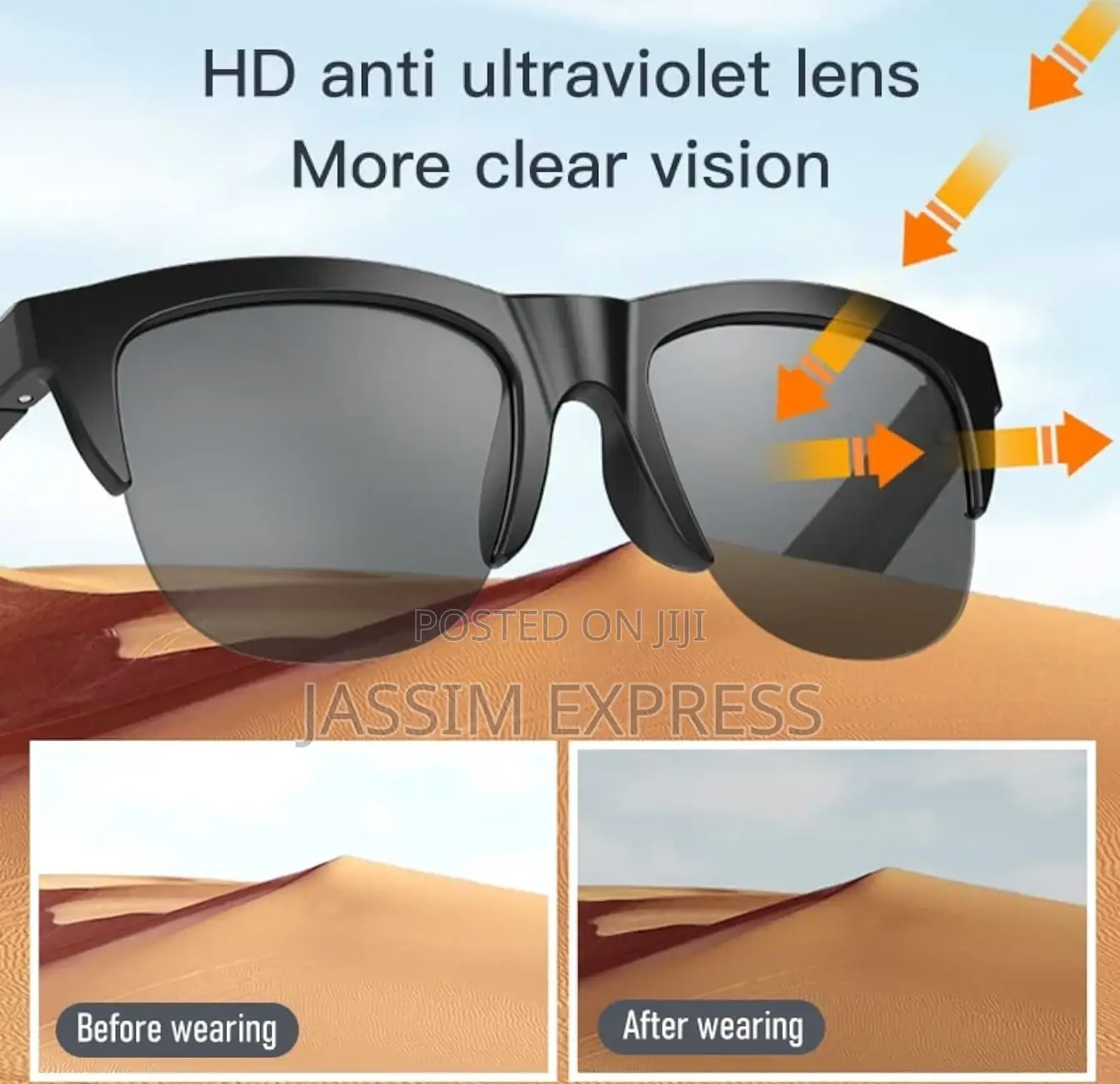 Original Bluetooth Sunglass With Both Glare Uv Protection