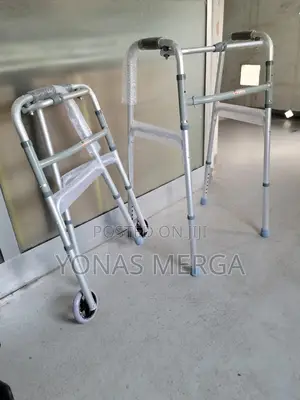 Photo - Walker Medacure Adult 2button Folding Walker With 5"" Wheels