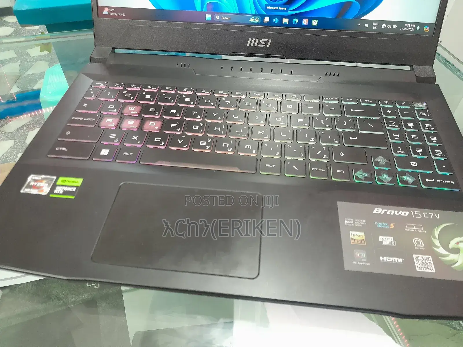 New Laptop MSI 16GB AMD Ryzen 7 SSD 512GB