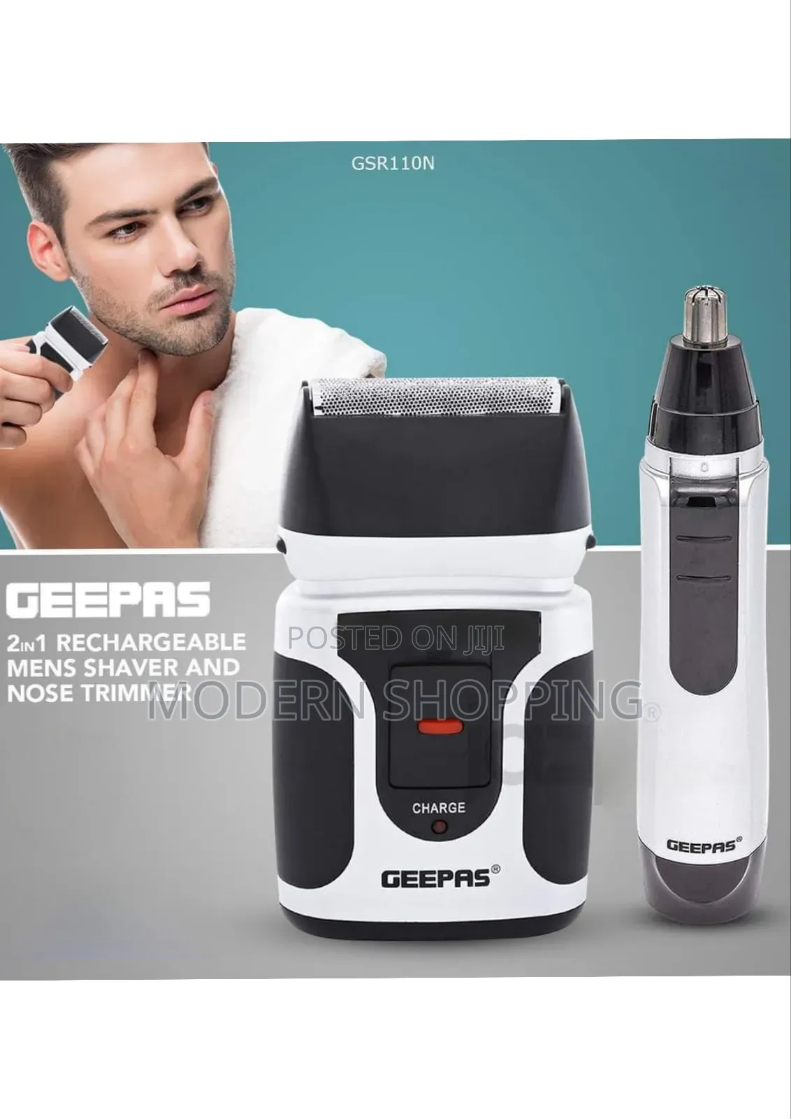  Geepas 2 in Men's Rechargeable Shaver With Nose Trimmer