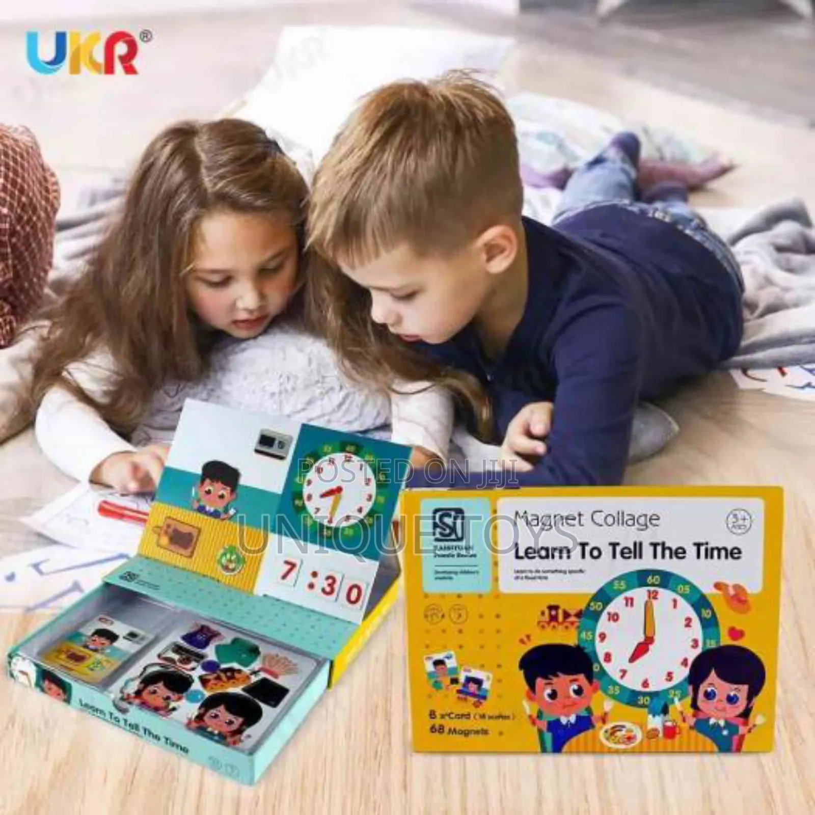 Magnetic Collage With Board: Learn to Tell Time 