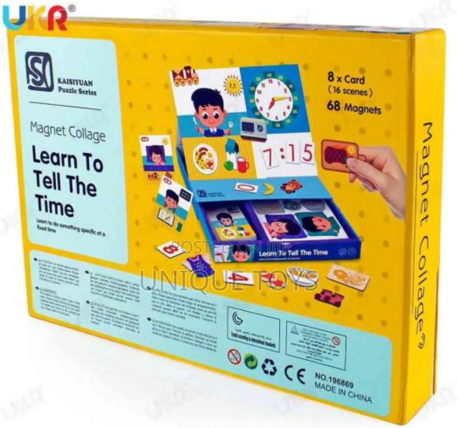Magnetic Collage With Board: Learn to Tell Time 