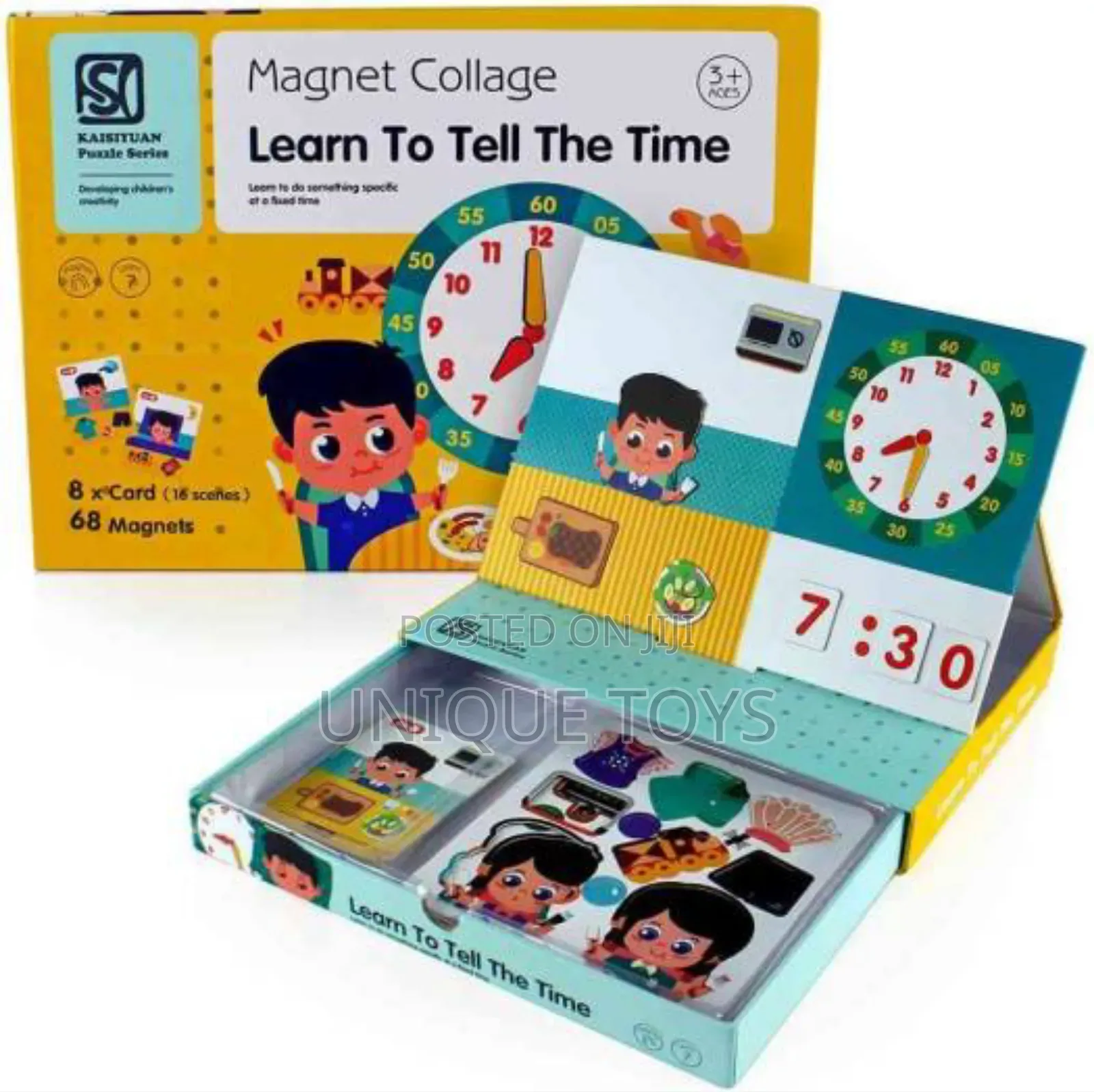 Magnetic Collage With Board: Learn to Tell Time 