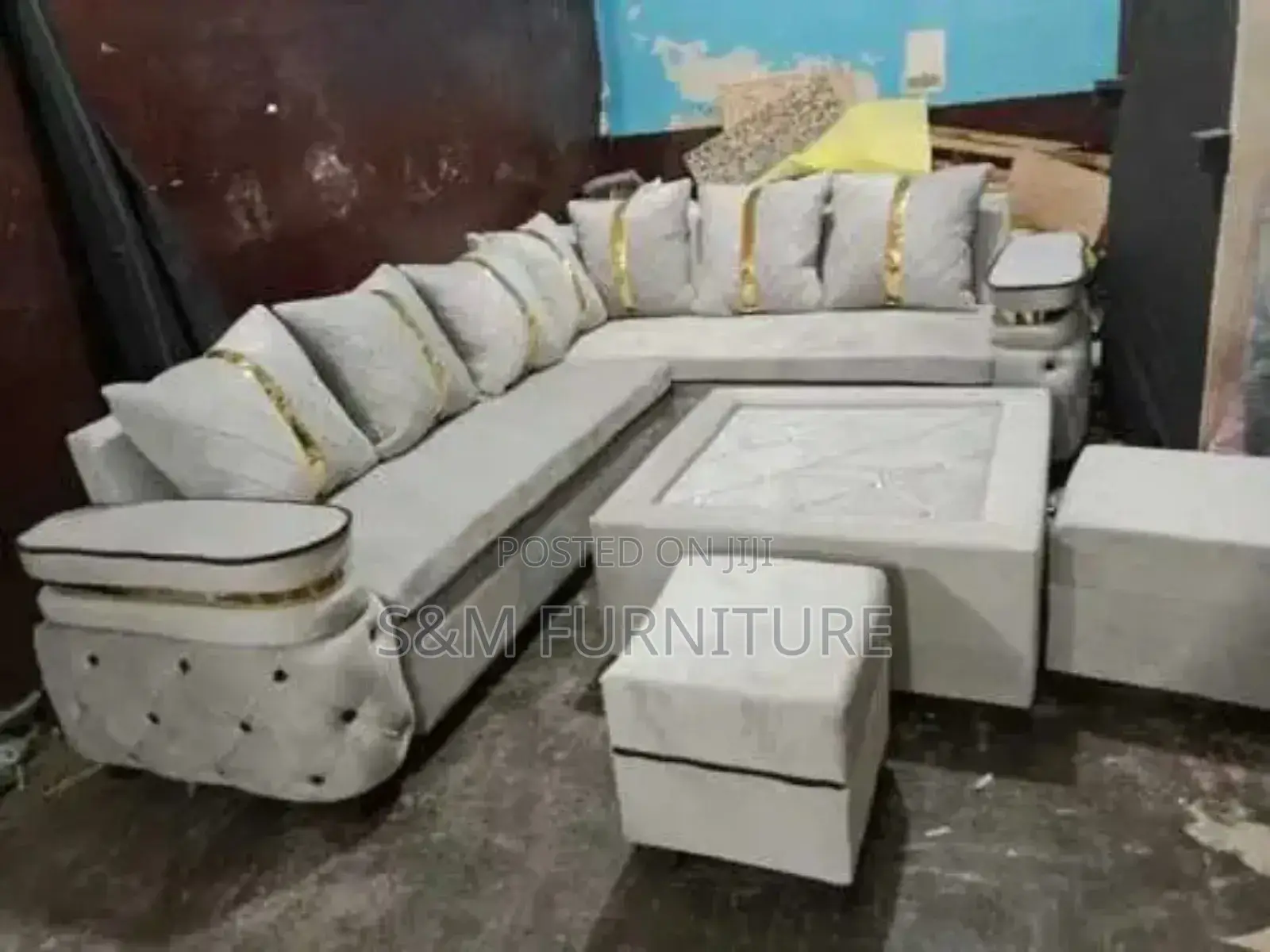 Modern Full Package L Shape Sofa With Wooden Sofa Legs