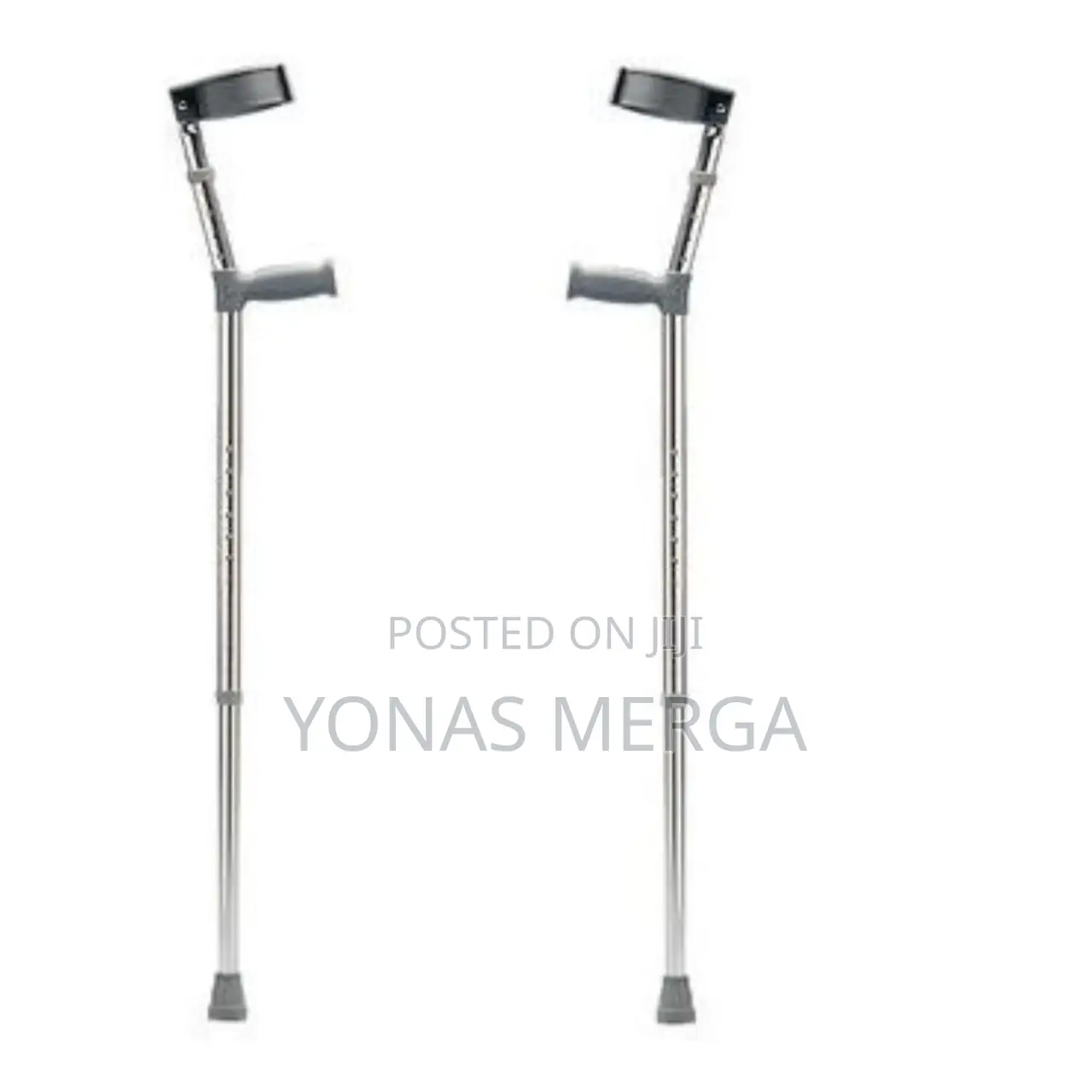Double Adjustable Elbow Crutches/Angled Neck,Crunch/- Long