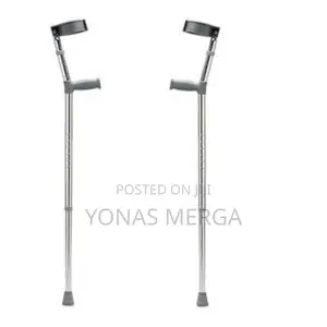 Photo - Double Adjustable Elbow Crutches/Angled Neck,Crunch/- Long