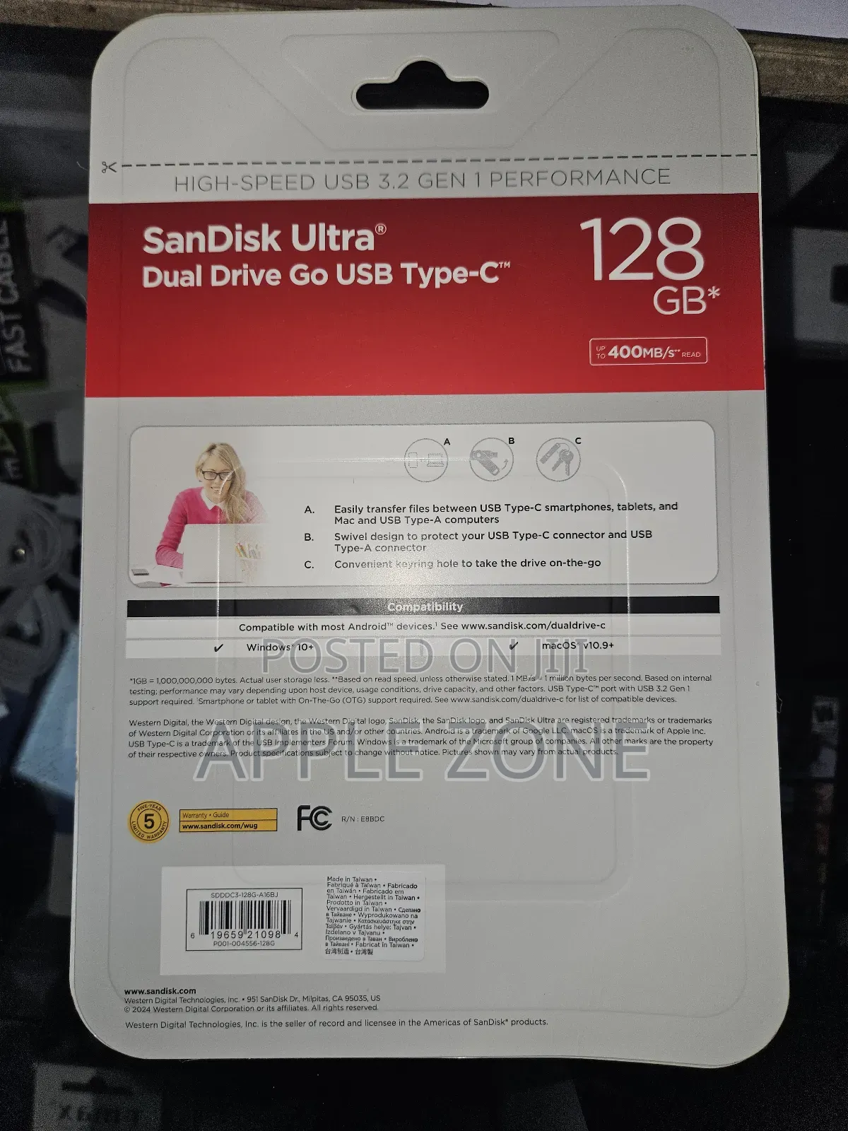 Sandisk 128gb Usb Typec 400mb/S Flash