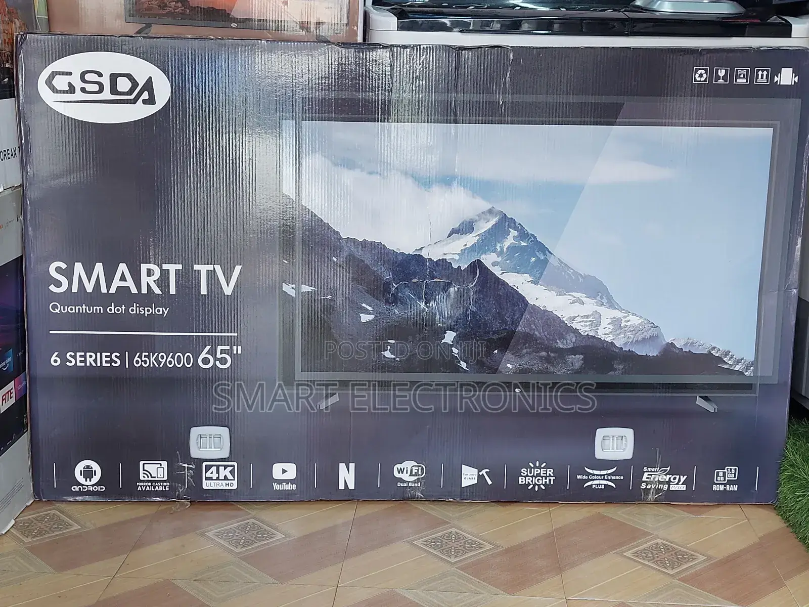 Gsda 65 Inch TV Double Glass Smart Uhd TV