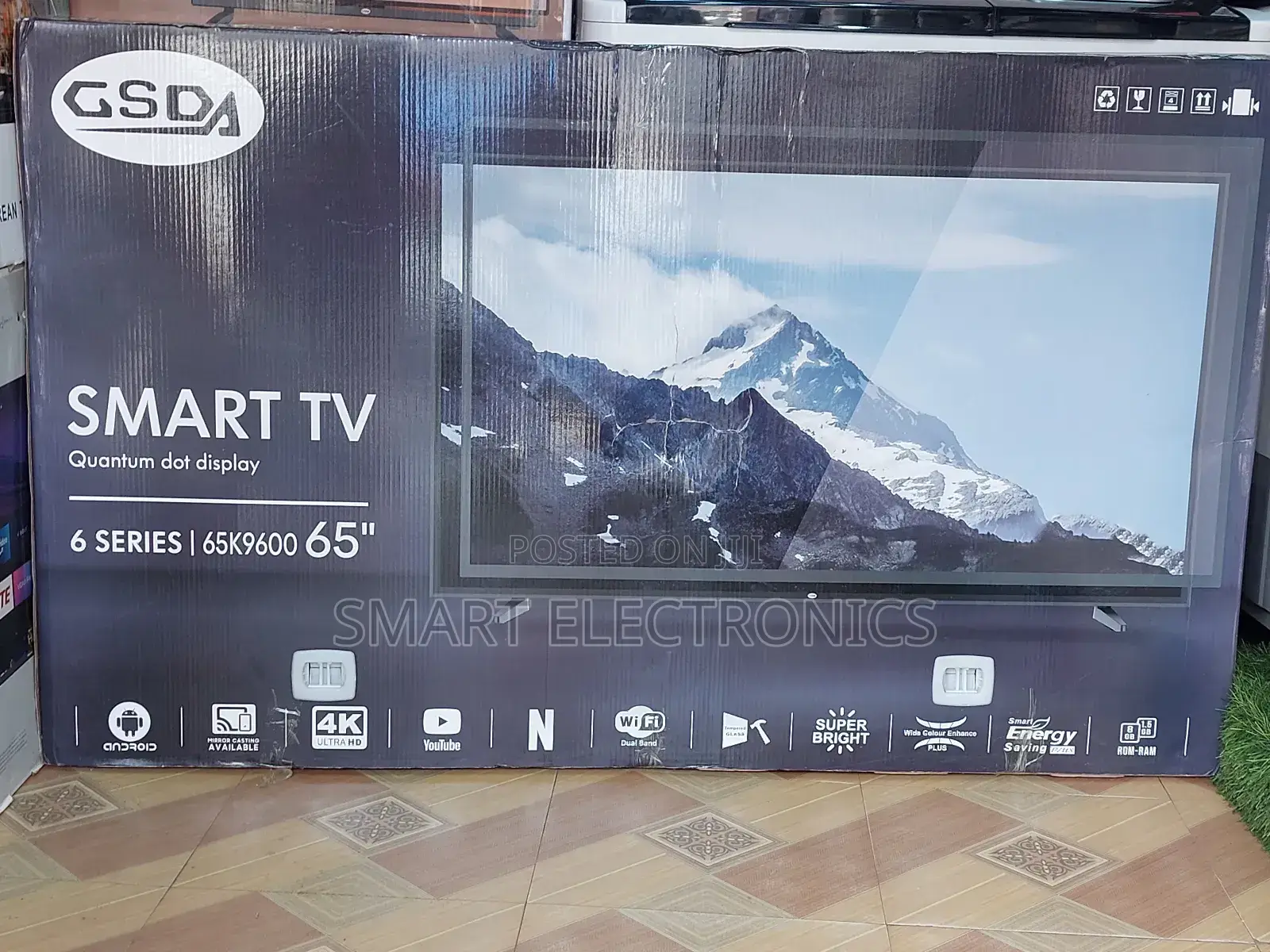 Gsda 65 Inch TV Double Glass Smart Uhd TV