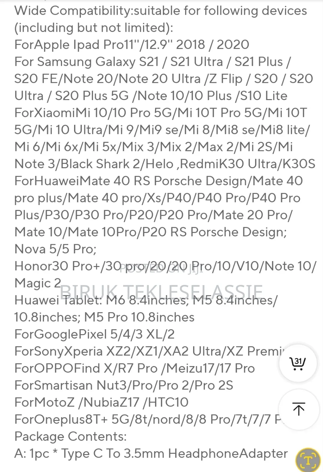 Type C to 3.5 Mm Aux Adapter