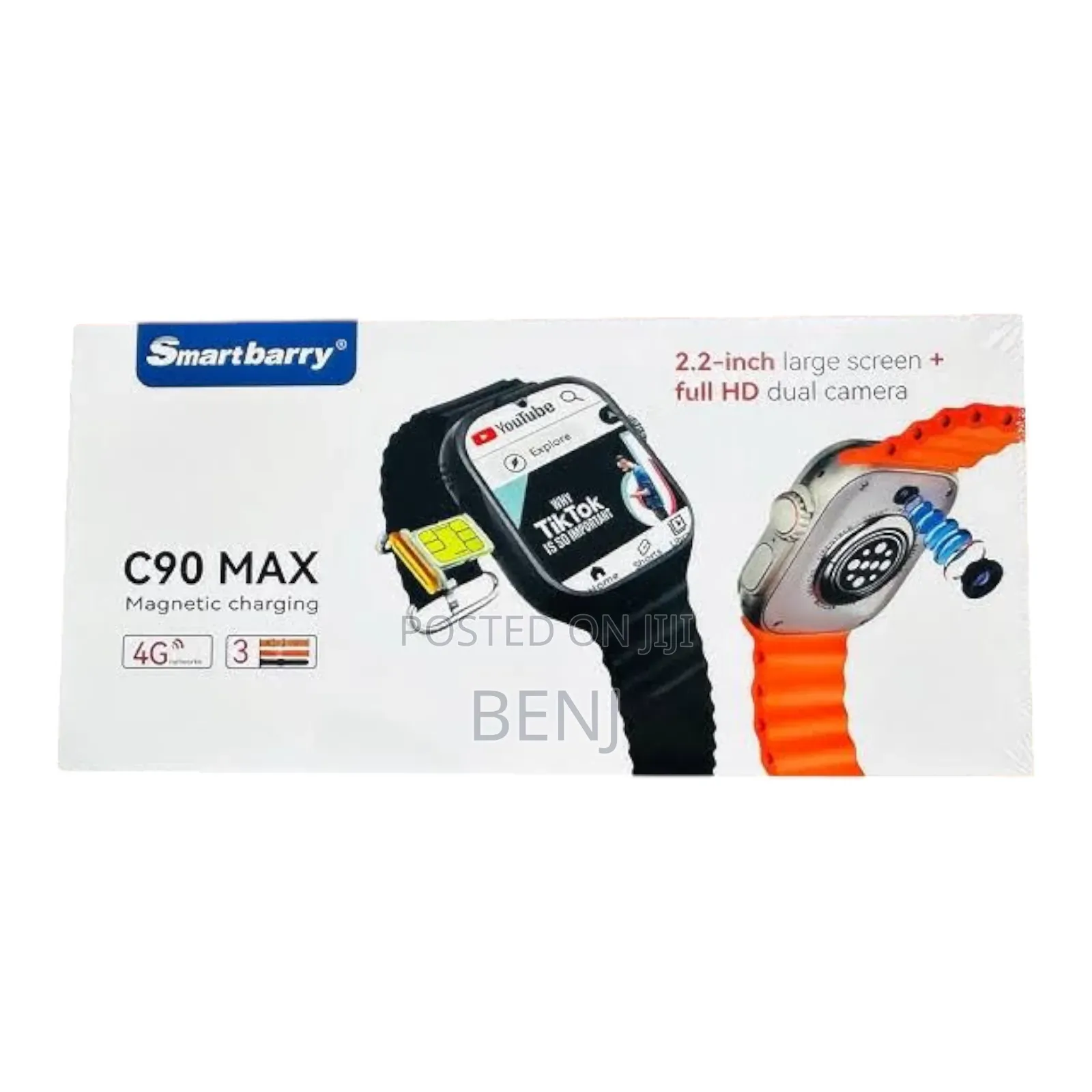 Smartbarry C90 Max Smart Watch | 2 Cameras | Sim Slot 4G