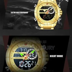 Navi Force Gold Waterproof Luxury Men's Quartz Watch