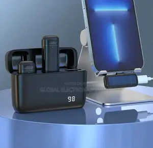 Dual Wireless Microphone With Charging Case Noise Cancelling