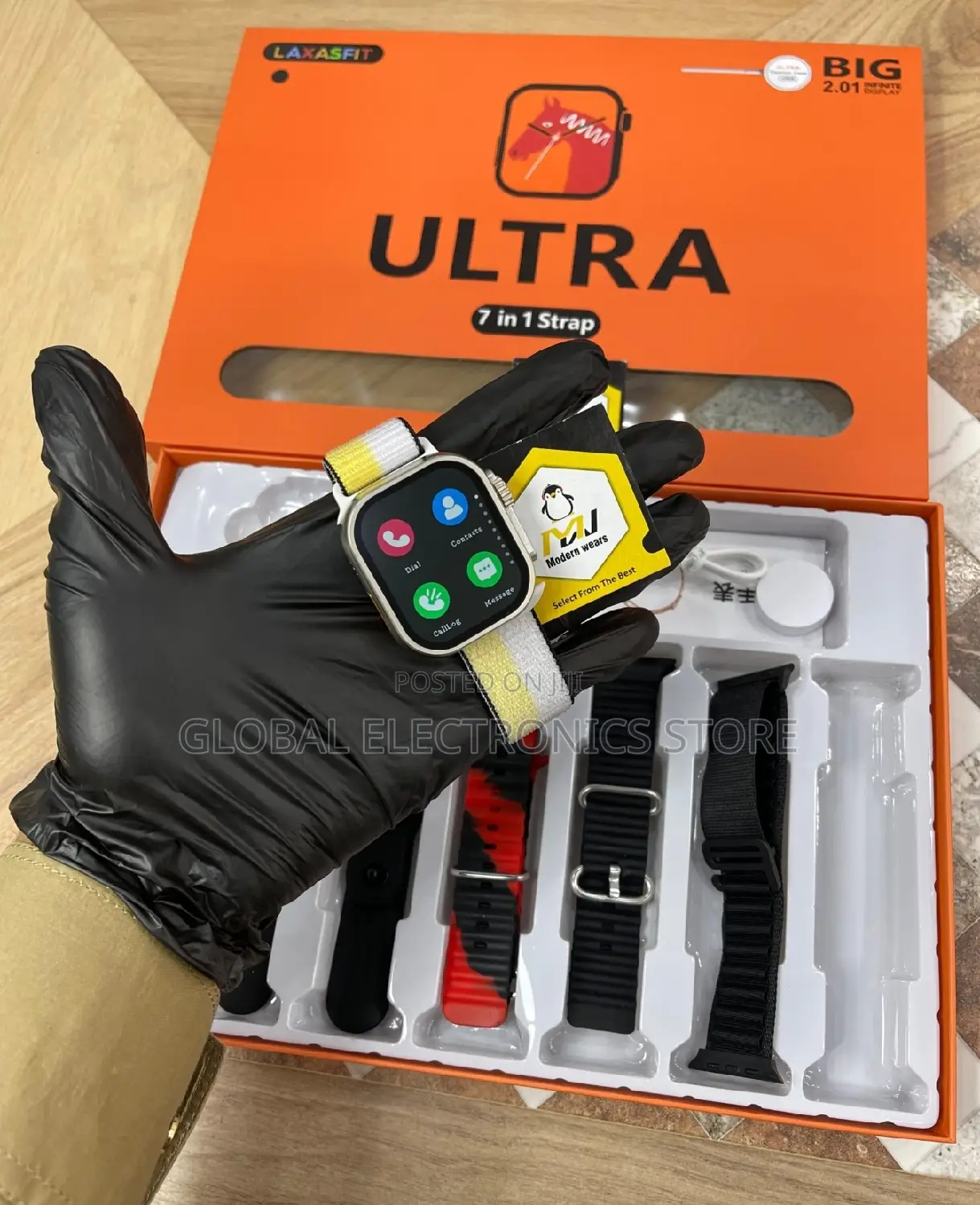 Ultra 2.01 Inch Smart Watch With 7 Straps