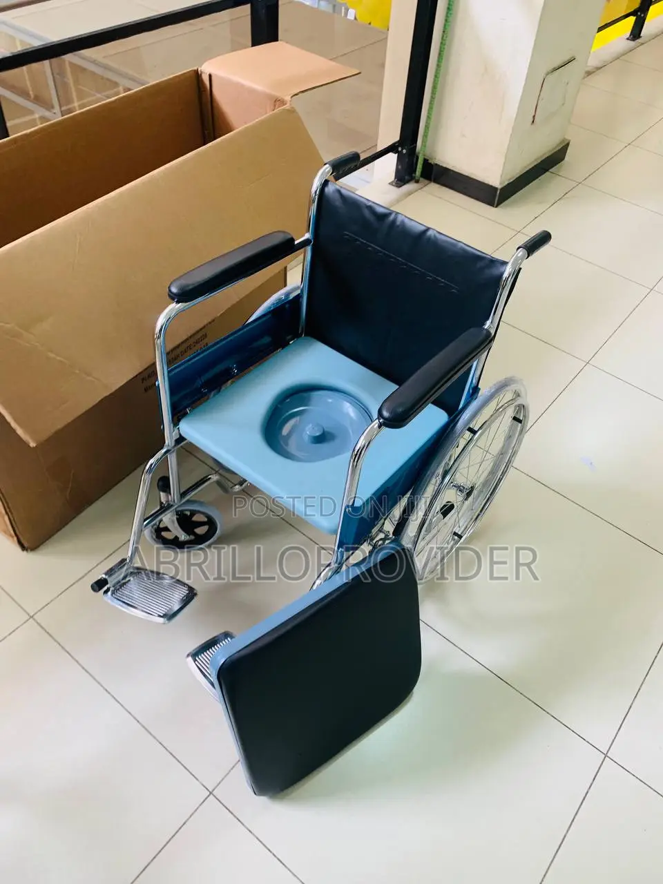Foldable Premium Mag Wheel Commode Wheelchair With Attendant