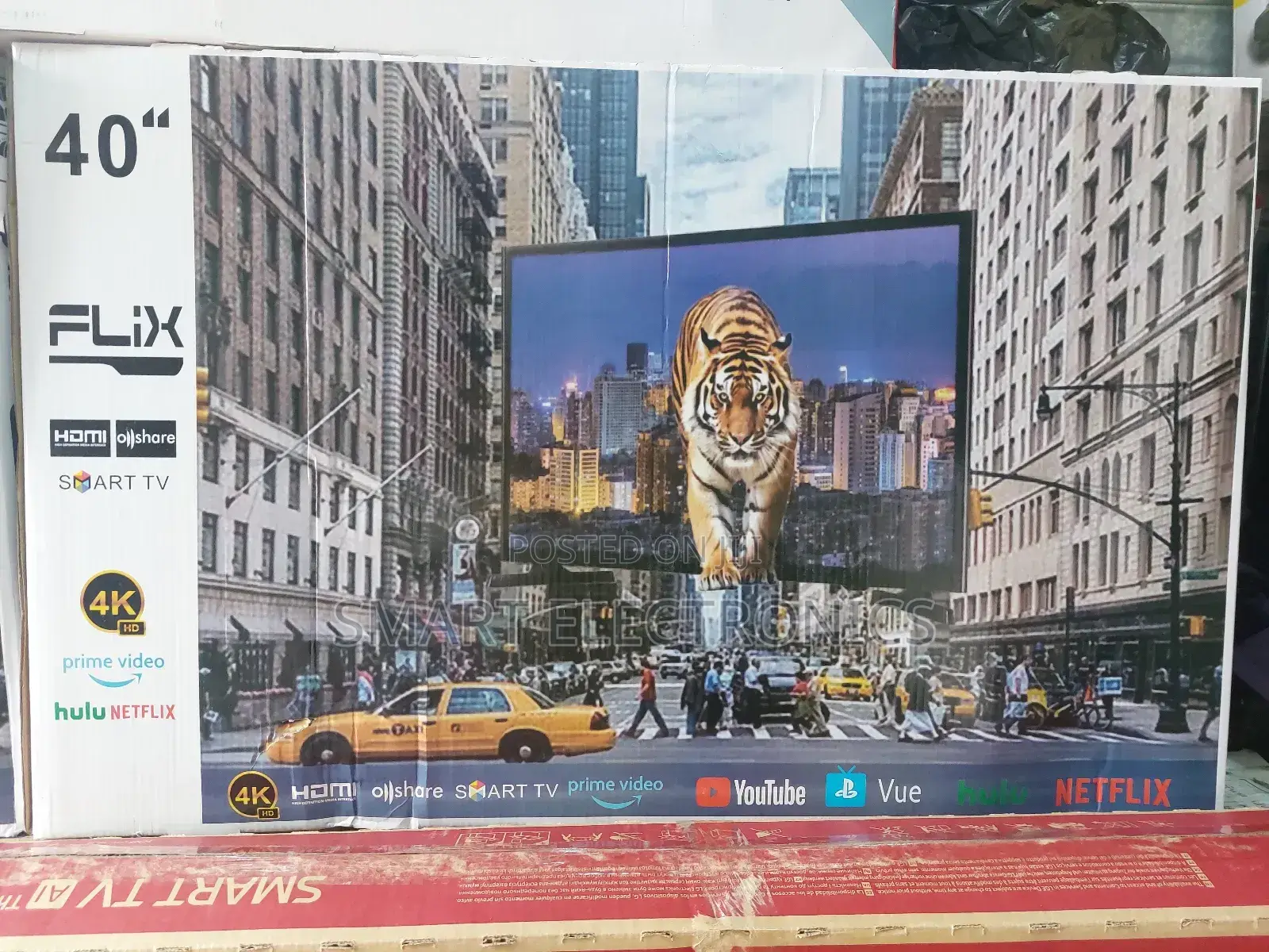 Flix 40 Inch 40 Inch Tv Double Glass Smart Uhd Tv