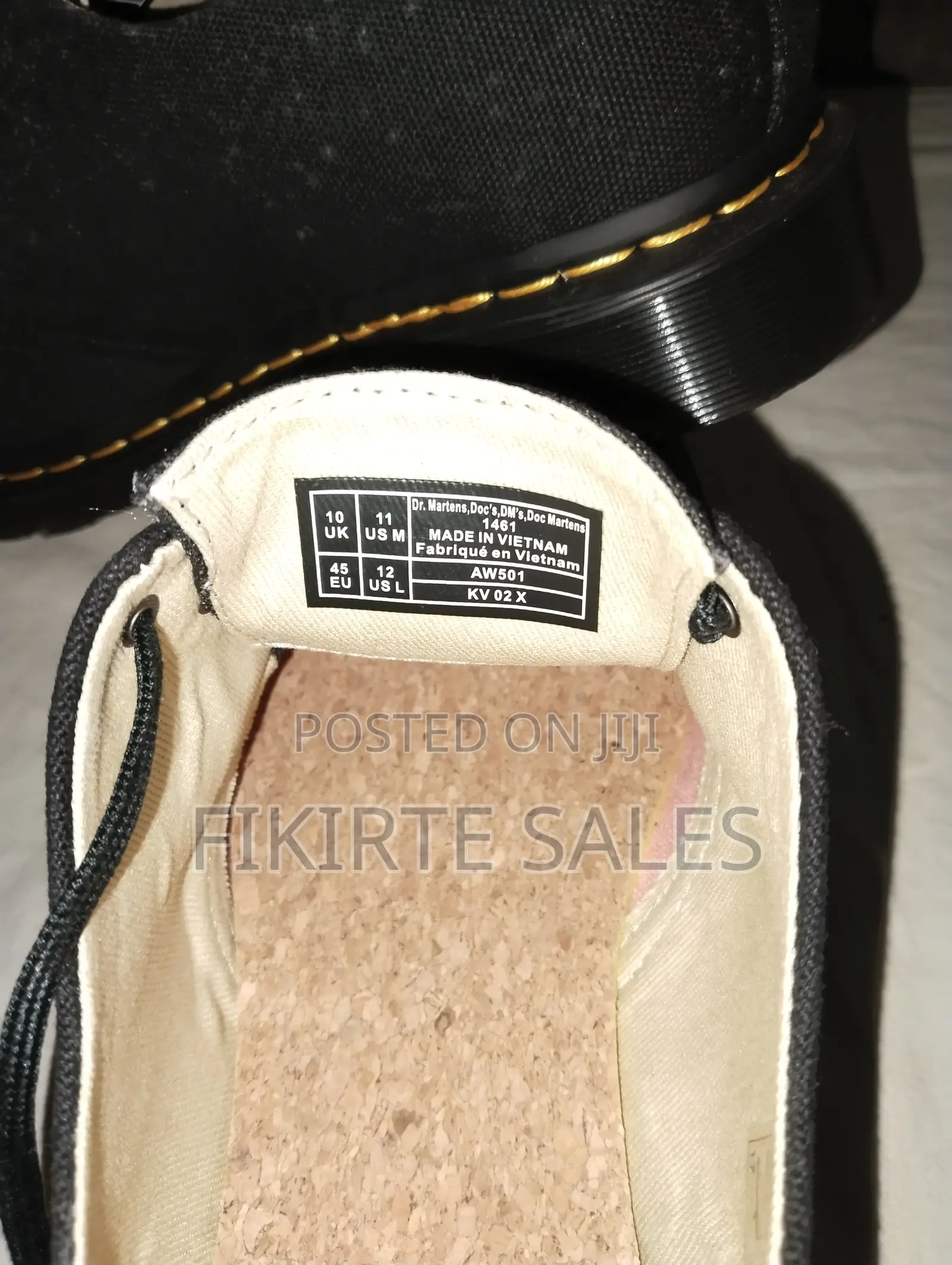 Dr Martens Shoes 1461 Style - Black Canvas - Uk10/Eu45/Us11