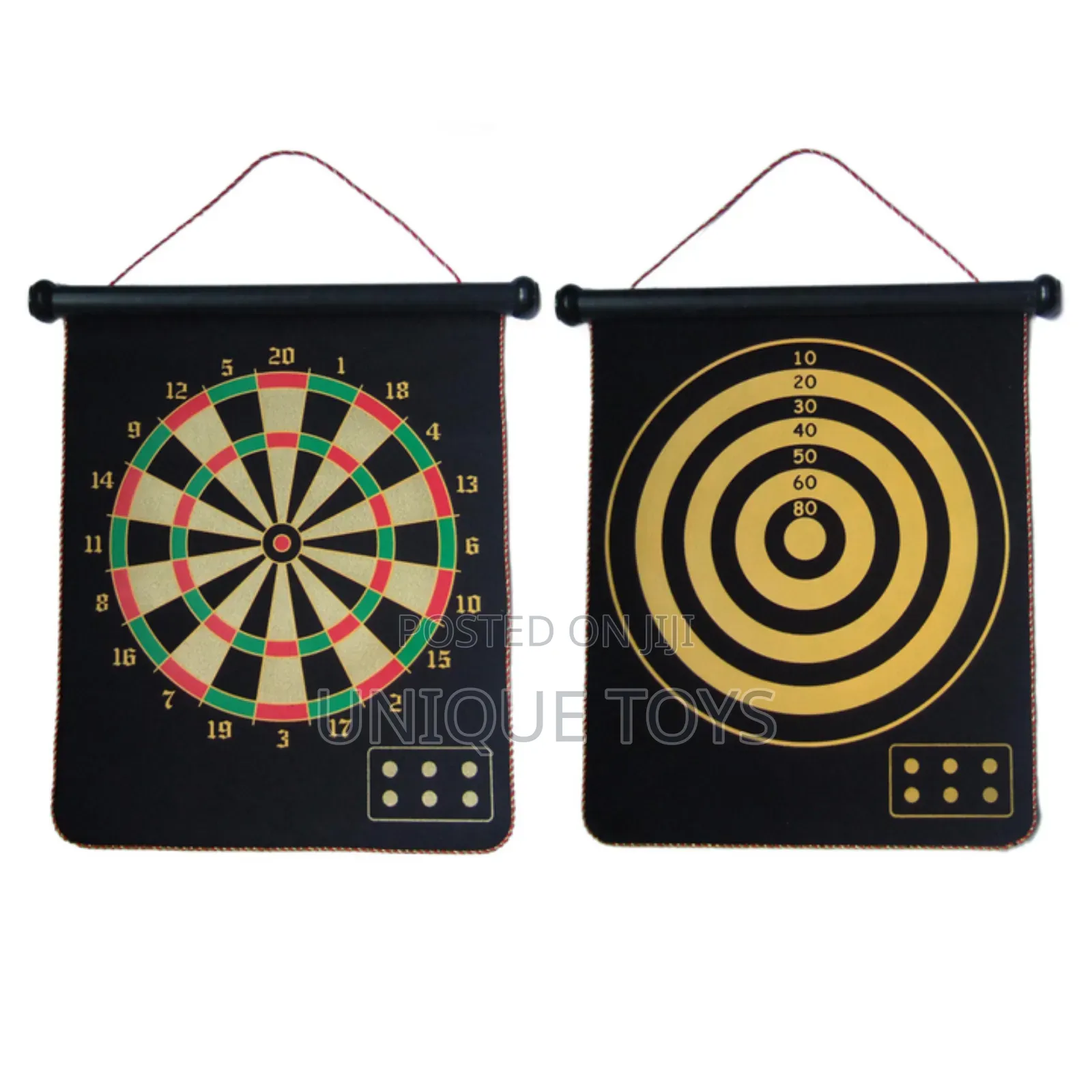 Magnetic Dart Board: 2 Games in 1 Roll Up Board