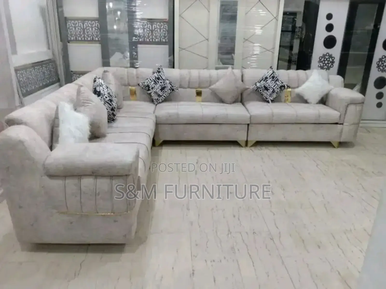 Latest L Shape Sofa Sets With Aluminium Sofa Legs