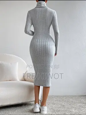 Photo - SHEIN Essnce Turtleneck Ribbed Knit Bodycon Dress