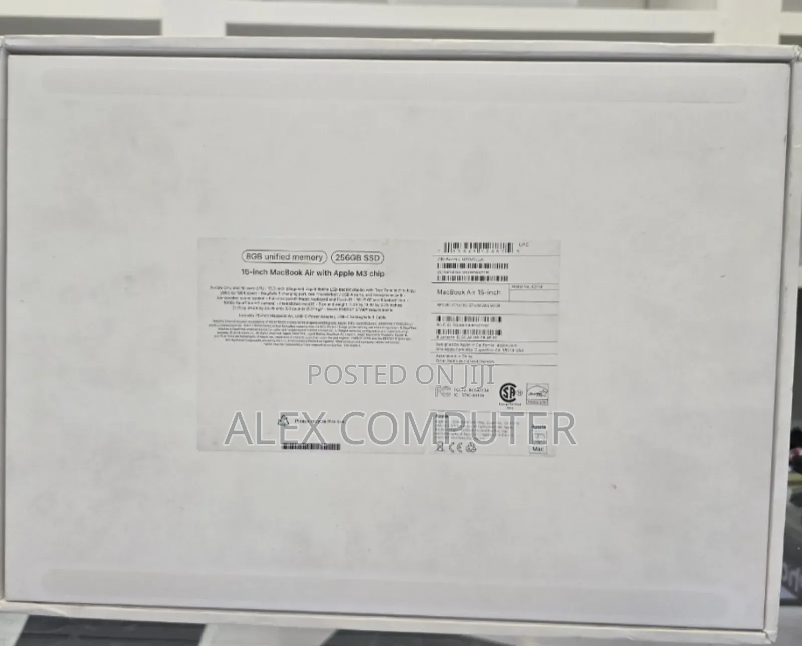 New Laptop Apple MacBook Air 2024 M3 15-Inch 8GB Apple M3 SSD 256GB